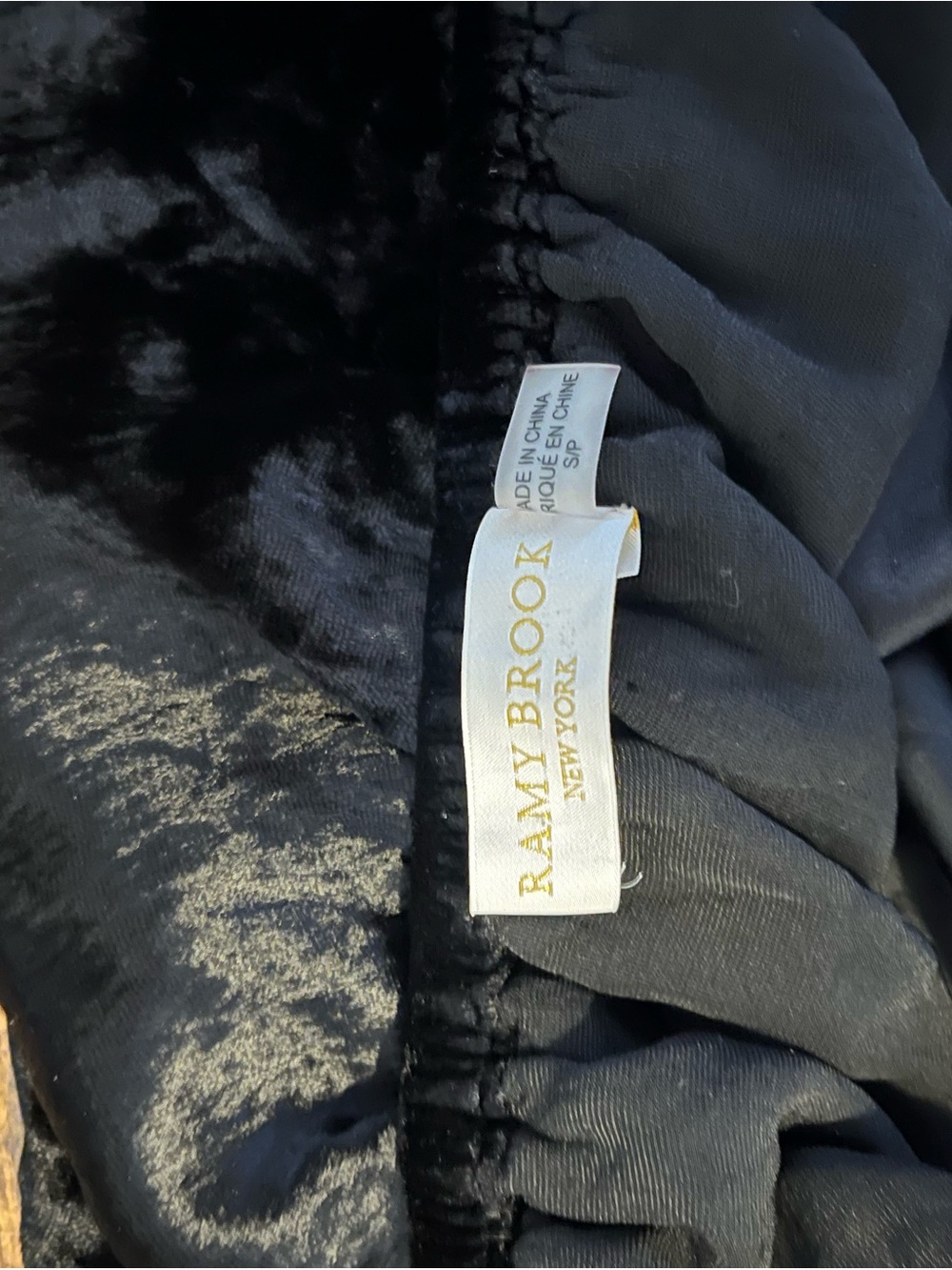 Ramy Brook Black Silk Blend Velvet Halter Top Open Back Size SP - Picture 5 of 6